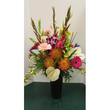 Vase Arrangement with Whites, Purples, Pinks and Blues